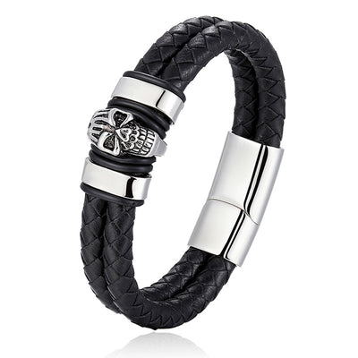 Bracelet Gothique Skull Black n White