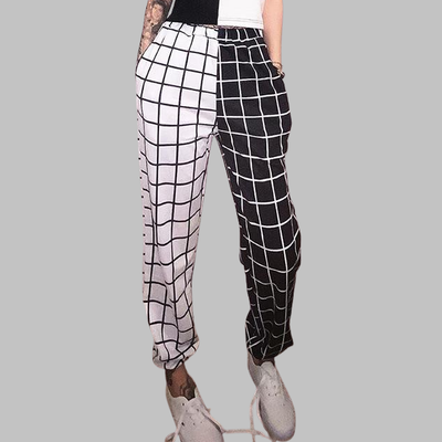 Pantalon Gothique Femme Noir et Blanc